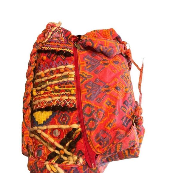 Revolve Stela9 krishna boho hippie festival duffle shoulder bag travel pink - Picture 6 of 9